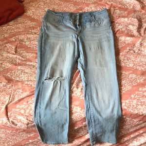 High waisted skinny jeans